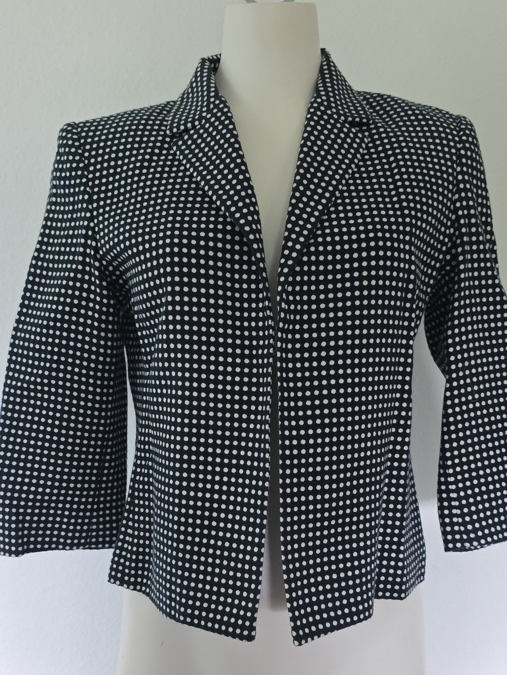 Kenar Black & White Polka Dot Women's Crop Blazer/Jacket0⁰
